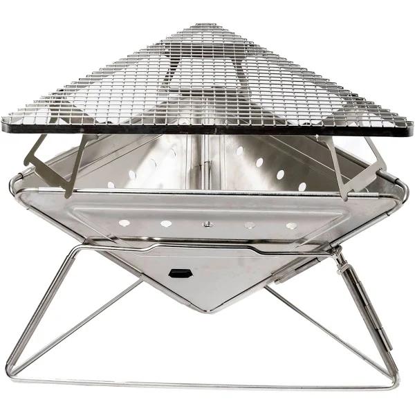 Mimosa 56cm Stainless Steel Portable Folding Fire Pit - 12L Capacity