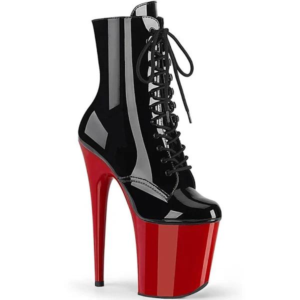 FLAMINGO-1020 Black & Red Patent Ankle Boots 7