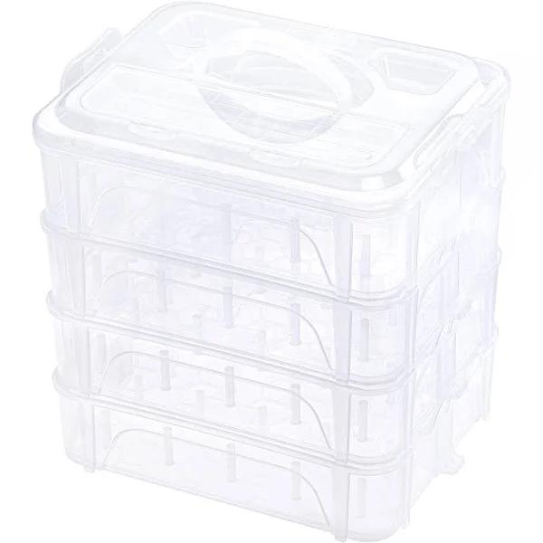 New brothread 4 Layers Stackable Clear Storage box/organizer For Holding 80 Spools Home Embroidery & Sewing Thread and Other Embroidery Sewing