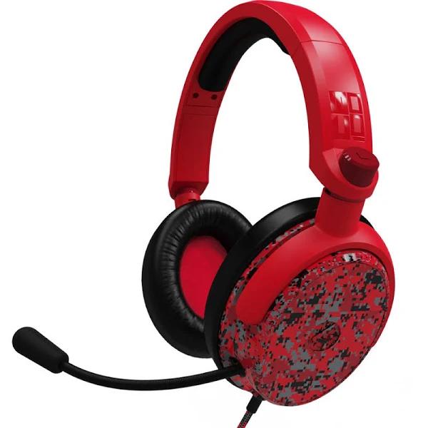 4Gamers C6-100 Gaming Headset - Red Digital Camo