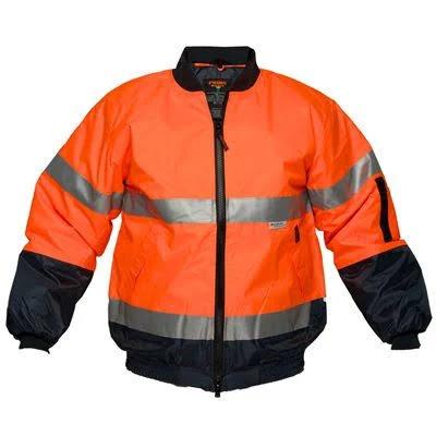 Hi-Vis Bomber Jacket with Tape, 2XL / Orange/Navy