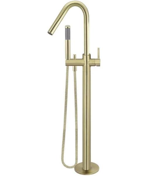 Meir Bath Spout and Hand Shower Round Freestanding - Tiger Bronze Gold MB09-BB