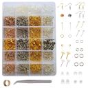 3600 Pcs Earring Making Kit, Earring Hooks Jewelry Making Supplies, Earring Accessories For DIY Beginners, with 24 Lattices Container Box For