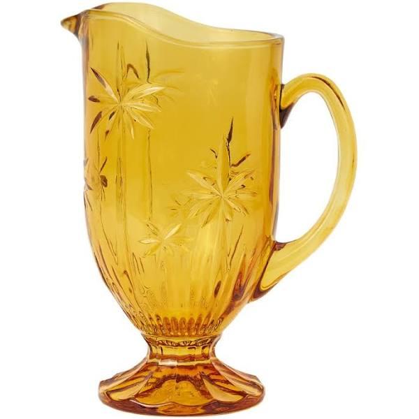 Annabel Trends 1400ml Palm Tree Serving Drinks/Beverage Glass Pitcher Jug Amber