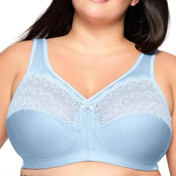 Glamorise Magiclift Moisture Control Wire-Free Bra - Light Blue - 22D Light Blue