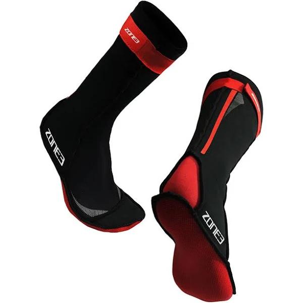 Zone3 Neoprene Swim Socks - Black & Red