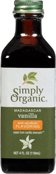 Simply Organic Madagascar Vanilla Non-Alcoholic Flavoring 4 fl oz (118 ml)