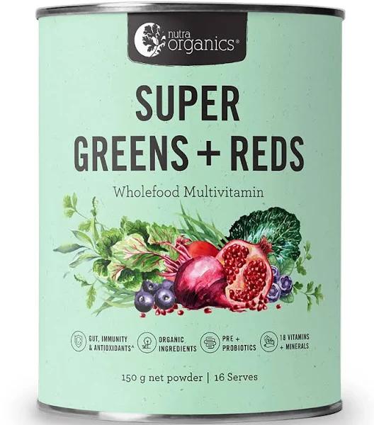 Nutra Organics Super Greens + Reds 150 G