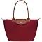 Longchamp Le Pliage Medium Nylon Short Handle Tote Red