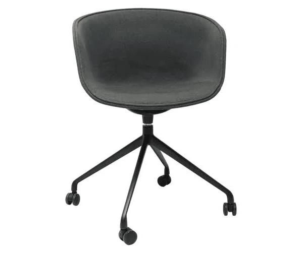 Rapidline Focal Tub Visitor Chair Black 4 Star Base With Castors Charcoal Ash Fabric Upholstery