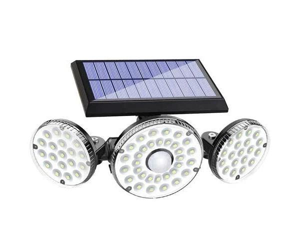 3 Head Solar Motion Sensor Light Outdoor Garden Wall Security Flood Lamp 70leds