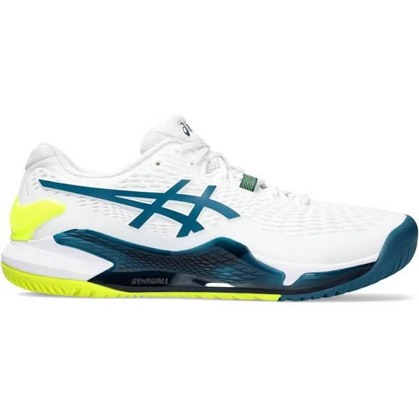 ASICS Gel Resolution 9 Mens Tennis Shoes - White/Restful Teal 8.5