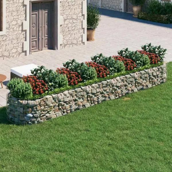 Gabion Raised Bed Galvanised Iron 500x100x50 cm vidaXL