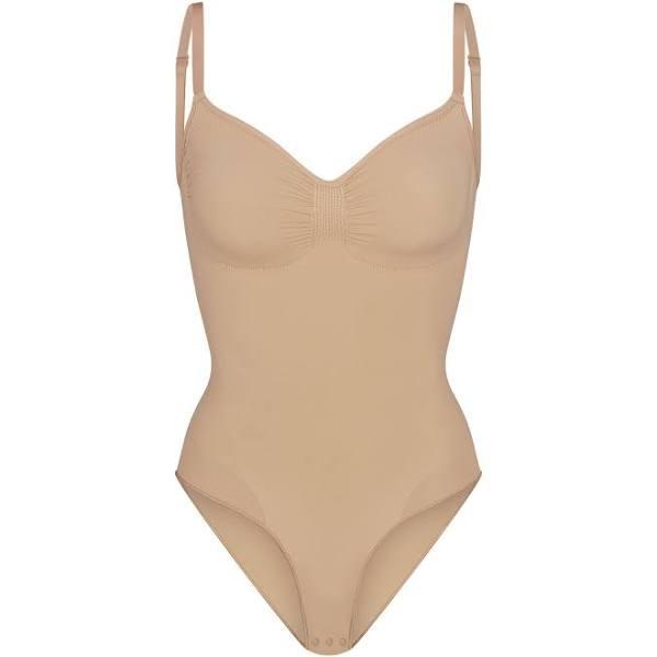 David Jones SKIMS Seamless Sculpt Brief Bodysuit in Clay, Size XS