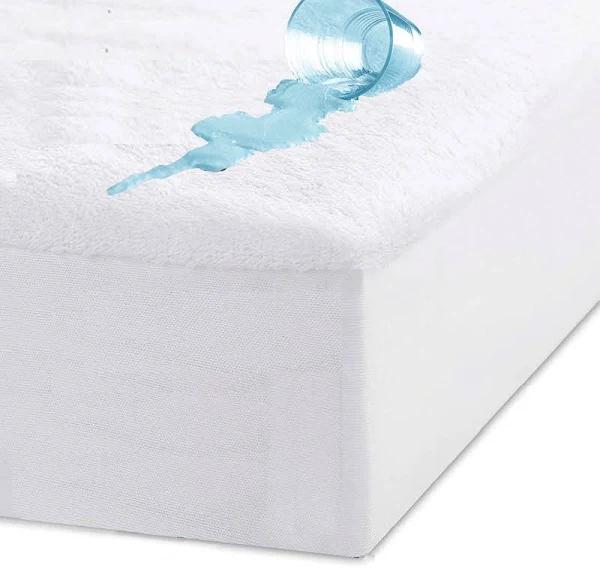 Luxton Terry Cotton Mattress Protector Super King Fully Fitted Cotton Towelling Waterproof Mattress Protector TPU Layer (Super King Size)