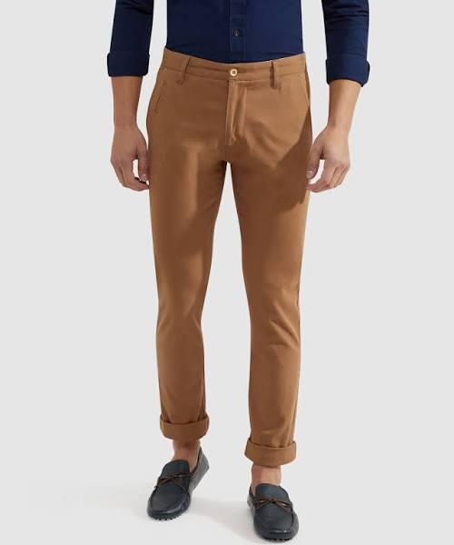 Oxford Stretch Organic Cotton Skinny Fit Chinos in Dark Tan Dark Brown 84