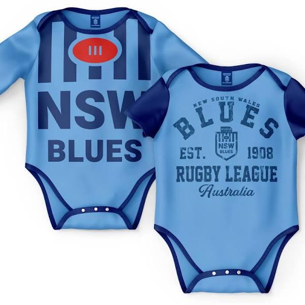 NRL 2 Piece Baby Body Suit - New South Wales Blues - NSW - Two Pack