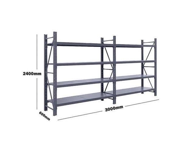 Skyteck Heavy Duty Metal Shelving For Garage Racking Storage Shelving 3M x 2.4m x 0.6m Charcoal