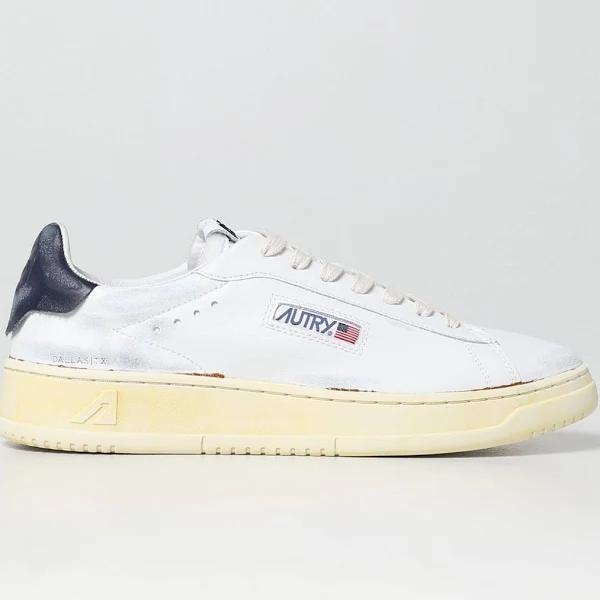 Autry Men's Dallas Low Vintage Sneakers in White/Blue, Size UK 7 | End Clothing