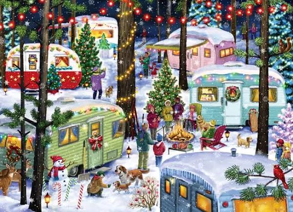 Vermont Christmas Company Camping For Christmas Jigsaw Puzzle 1000 Piece