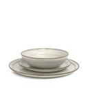 Salt&Pepper Clover Dinner Set 12 Piece in Natural White