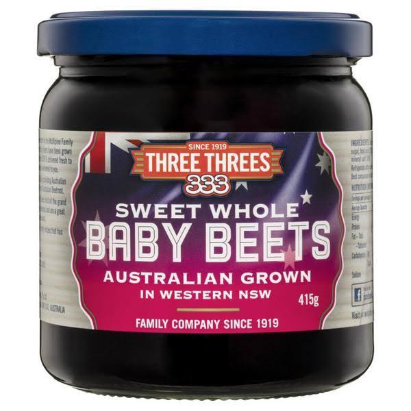 Three Threes Sweet Whole Baby Beets 415g