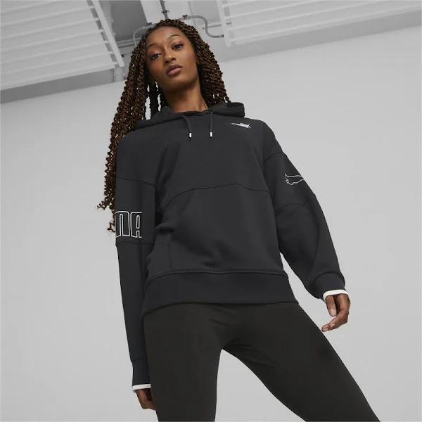 Power Women's Colourblock Hoodie in Black, Size XS by Puma