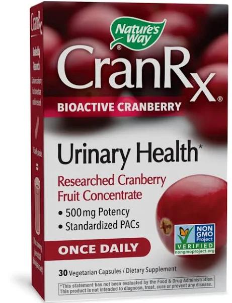 Nature's Way CranRx Urinary Health Bioactive Cranberry 500 MG 30 Vegetarian Capsules