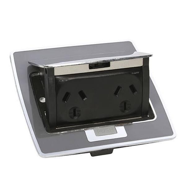 Clipsal Pop Up Double Power Outlet 10A Stainless Steel