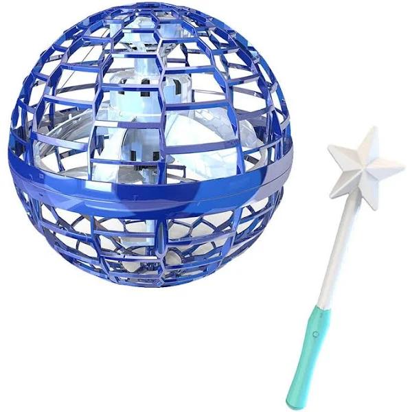 Amart Manual Control Drone Flying Gyroscope Ball Toy Blue with Wand