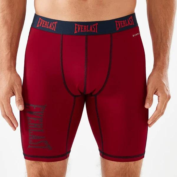 Active Everlast Mens Long Leg Performance Trunks - Red Size: S