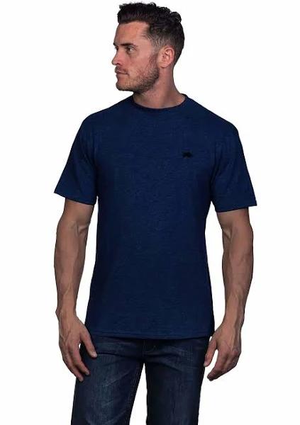 Raging Bull Signature Organic Cotton Tee in Denim Blue Denim L