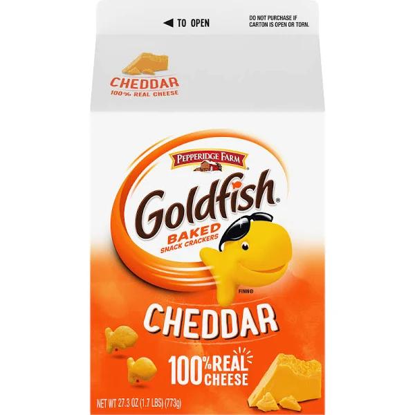 Goldfish Cheddar Cheese Crackers, 27.3 oz Carton