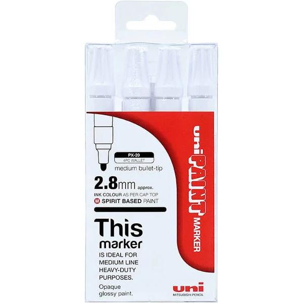 Uni PX-20 Paint Marker White 4 Pack