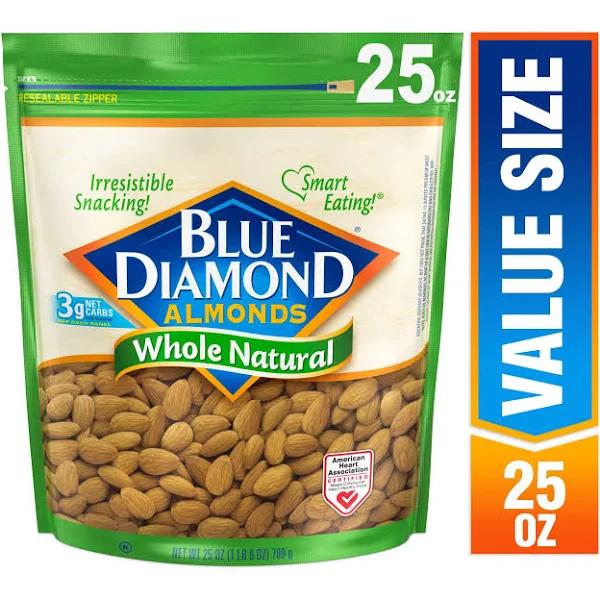 Blue Diamond Almonds, Raw Whole Natural, 25 Ounce