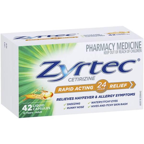 Zyrtec Rapid Acting 42 Liquid Capsules