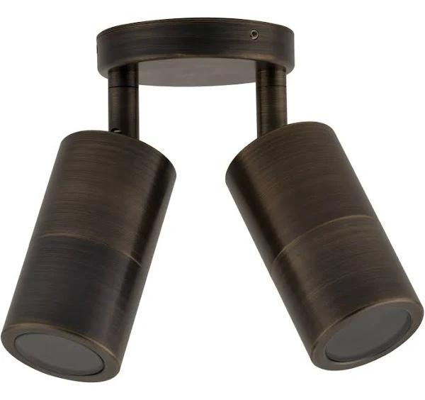 Pillar Light Double Adjustable 12V MR16 Antique Brass IP65