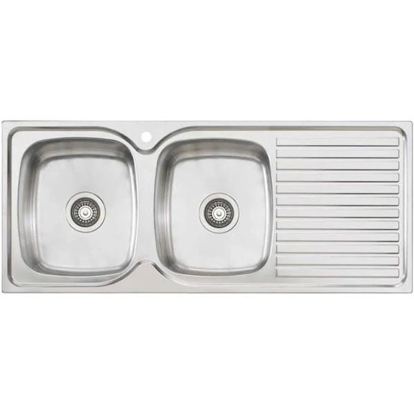 Oliveri Endeavour Double Left Bowl Sink with Drainer EE71