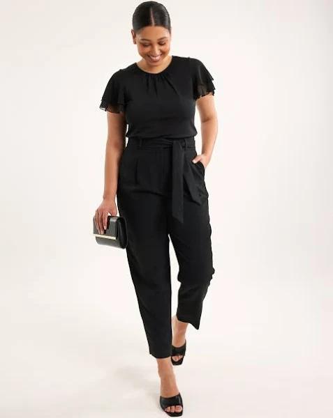 Review Valeria Crepe Pant in Black 12