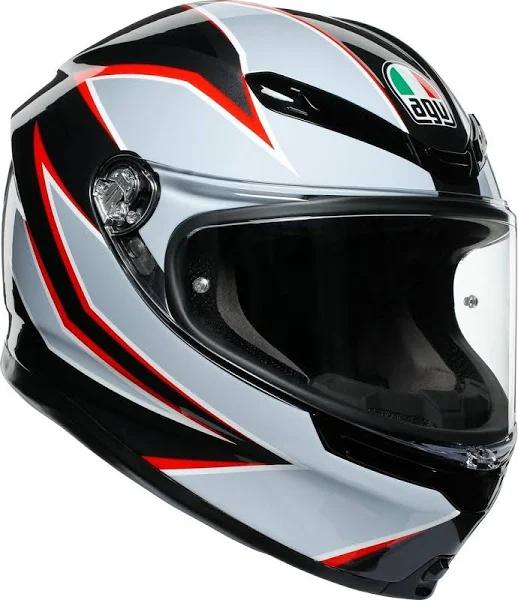 AGV K6 Flash Motorcycle Helmet (Matt Black/Grey/Red)