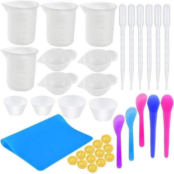 36pcs DIY Silicone Mixing Measuring Cups UV Resin Mold DIY Casting Jewelry Tool