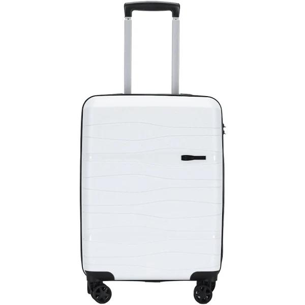 Swiss Equipe Brighton Luggage Small Wheeled Trolley Hard Suitcase White 42L - AfterPay & zipPay Available