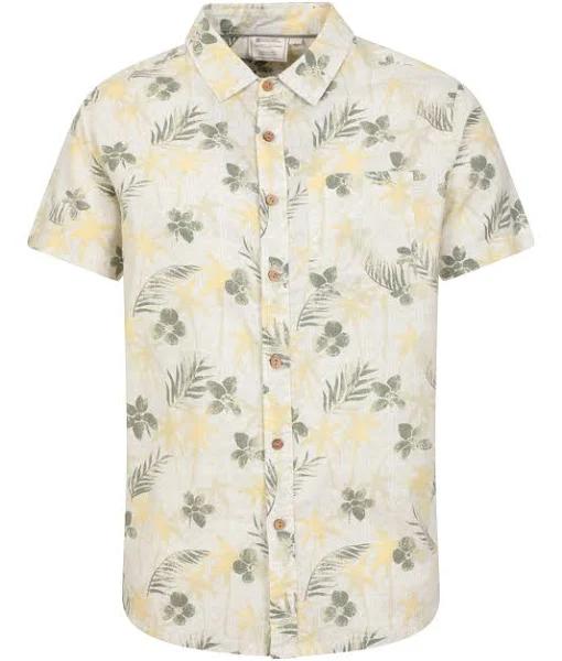 Mountain Warehouse Tropical Printed Mens Short Sleeved Shirt - Green | Size M