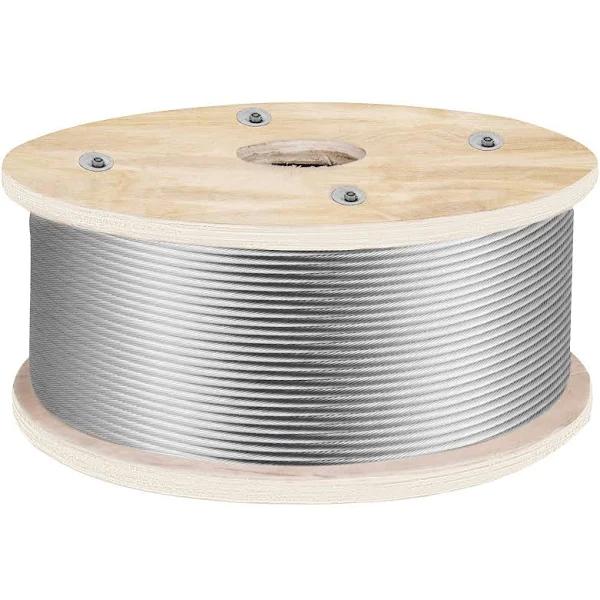 VEVOR Stainless Steel Cable Railing 3/16" x 500ft Wire Rope 316 Marine Grade Braided Aircraft Cable 1x19 Strands Construction For Deck Rail