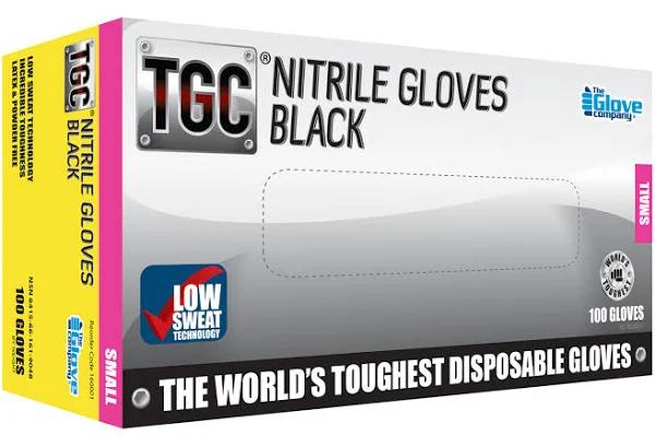 TGC Black Nitrile Gloves 100 Pack Small - 160001