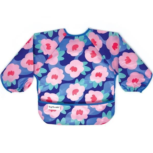 Tiny Twinkle - Mess - Proof Full Sleeve Bib - Blue Floral, Large