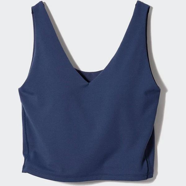 Uniqlo Airism Active Cropped Sleeveless Bra Top - Navy Size S - Sports Bra