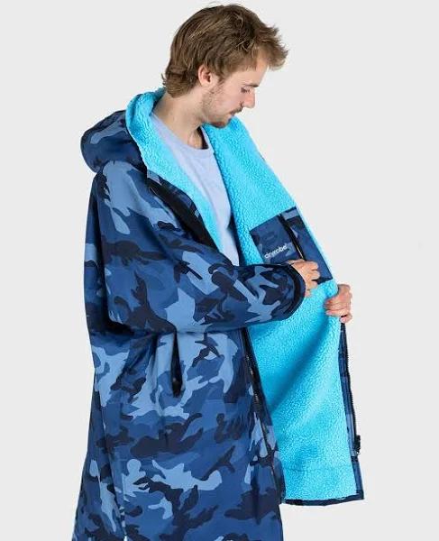 Dryrobe Advance Long Sleeve Changing Robe V3 - Blue Camo / - M