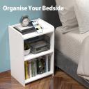 MIUZ Bedside Table Side Table Storage Nightstand End Table Storage Cabinet Shelf