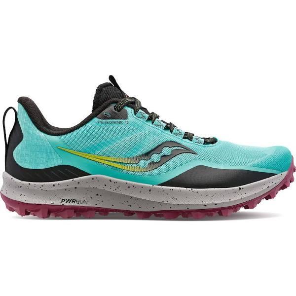 Saucony Peregrine 12 Womens, 7 / Cool Mint/Acid